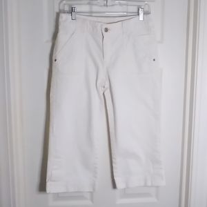 Eddie Bauer White Cotton Spandex denim capris